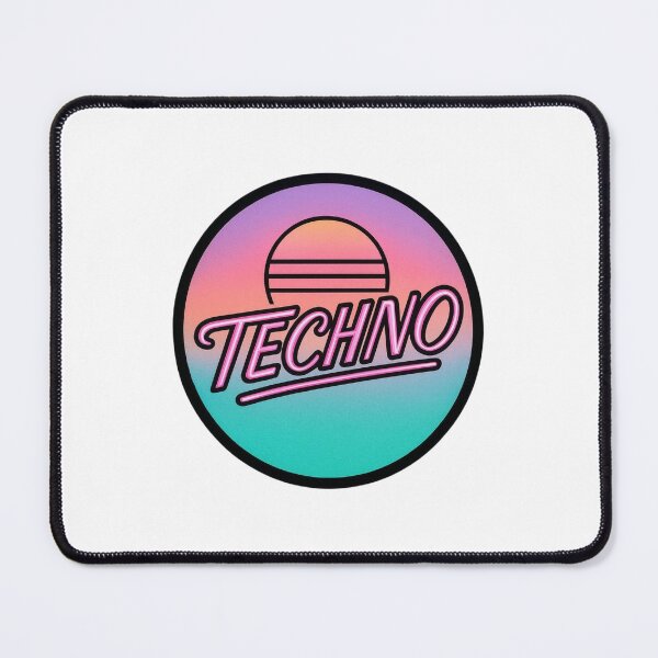 Item preview, Techno – Retro Neon Electronic Music Circle Design designed and sold by |TRSSHOP|.