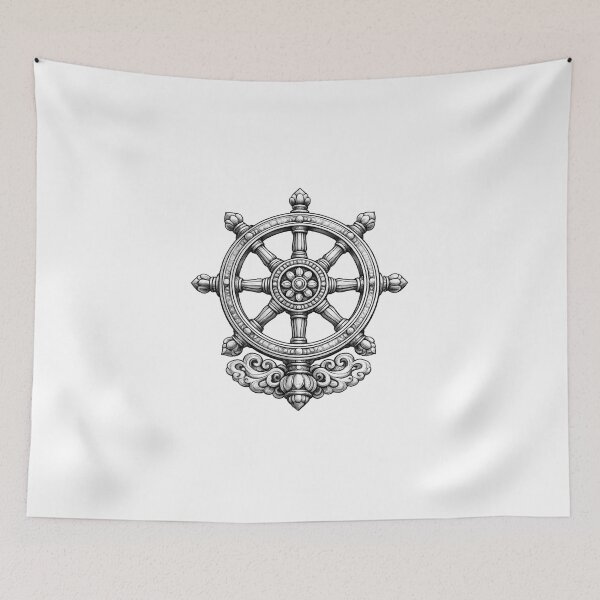 Item preview, Dharmachakra – Sacred Dharma Wheel Black & White designed and sold by Fleetwood1994.