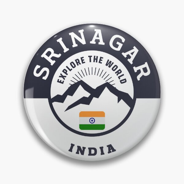 Item preview, Srinagar India | Black and White Travel Crest designed and sold by World Designs.