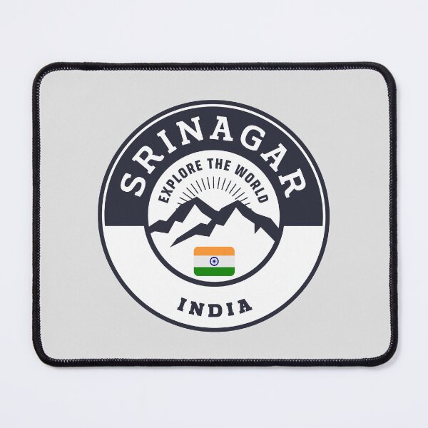 Item preview, Srinagar India | Black and White Travel Crest designed and sold by World Designs.