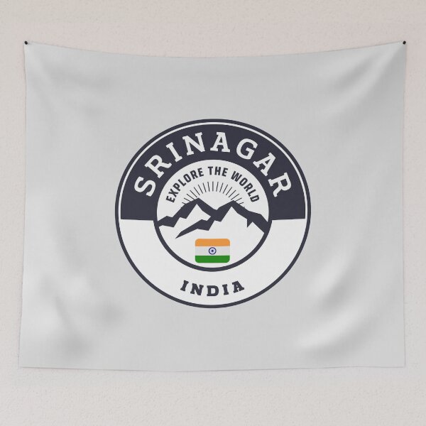 Item preview, Srinagar India | Black and White Travel Crest designed and sold by World Designs.