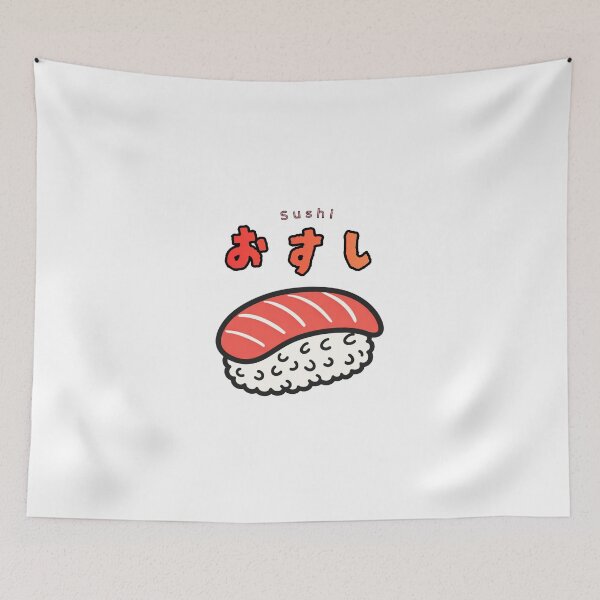 Item preview, Kawaii Sushi Maguro - Cute Japanese Tuna Sushi Typography designed and sold by MINIMAL NIHONGO ART.
