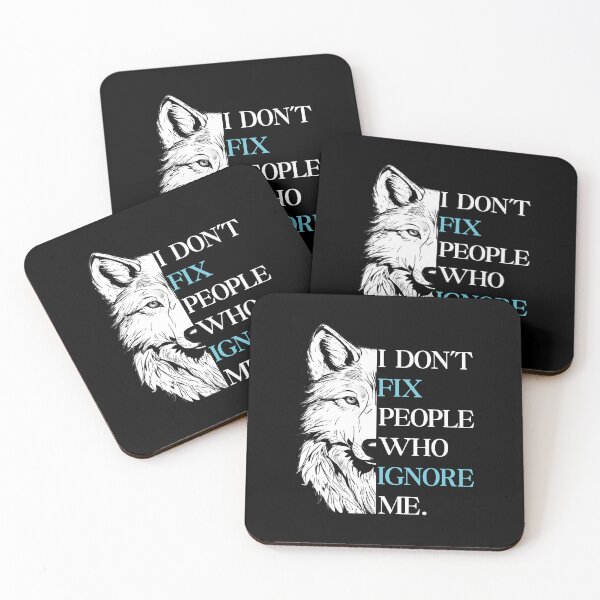 Item preview, I don't Fix People  Who Ignore Me - Wolf Motivational Quote Premium T-Shirt designed and sold by PrintChics.