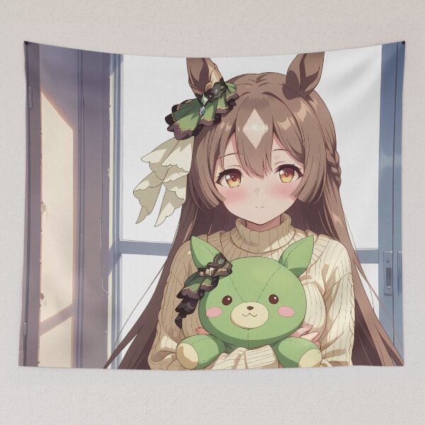 Item preview, Uma Satono Diamond Pretty Derby Anime Girl Cute Waifu Plush Doll Companion designed and sold by TorbenKuhano.