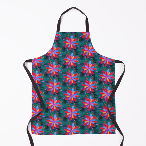 Item preview, Dopamine Art - Joyful - Hand Drawn Floral Design Bright and Cheerful on Blue Texturized Background designed and sold by Victoria Rose.