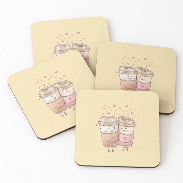 Item preview, Coffee Cup Couple Love Art – Valentine’s Day Romantic Illustration designed and sold by Xatutik.art.