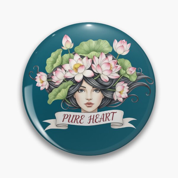 Item preview, Lotus Flower Woman Art – Pure Heart, Botanical Hair Goddess Zen Meditation Spiritual Feminine designed and sold by Luminari Creations.
