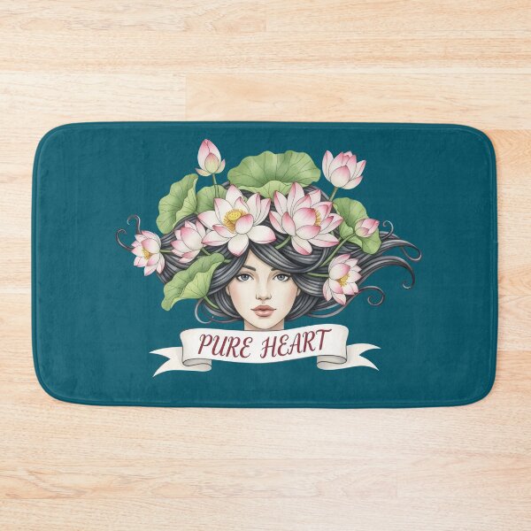 Item preview, Lotus Flower Woman Art – Pure Heart, Botanical Hair Goddess Zen Meditation Spiritual Feminine designed and sold by Luminari Creations.
