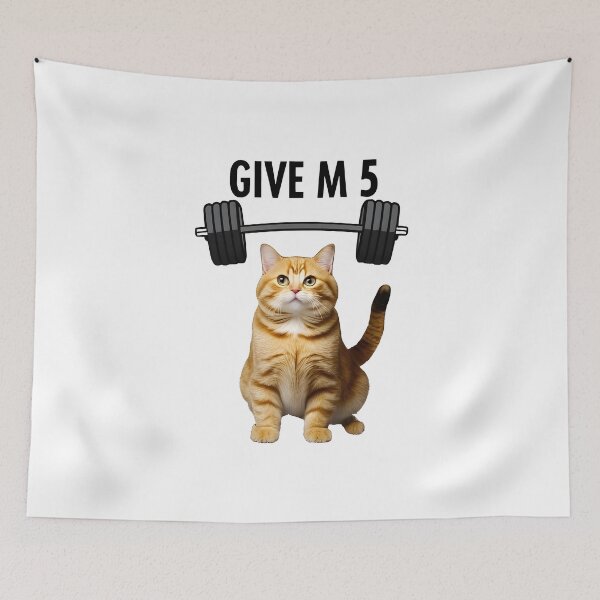 Item preview, cat weightlifting designed and sold by Uglyandcute.