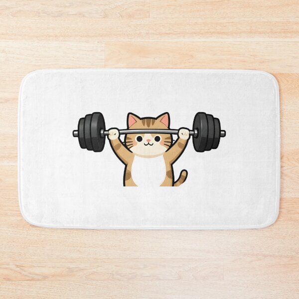 Item preview, cat weightlifting designed and sold by Uglyandcute.