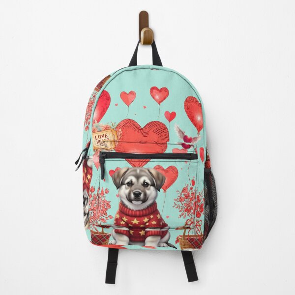 Item preview, Cute Husky Puppy Valentine's Day Art | Red Star Sweater & Sketch Hearts designed and sold by E-SarnEdge.