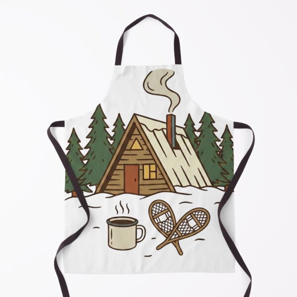 Item preview, Vintage Snowy Cabin with Snowshoes and Mug Illustration designed and sold by EverBranz-stor.