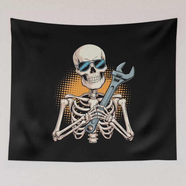 Item preview, Skeleton With Engineer Mechanic Tools Haloween Job Team2 designed and sold by MarryIsMonth.