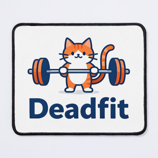 Item preview, cat weightlifting deadfit designed and sold by Uglyandcute.