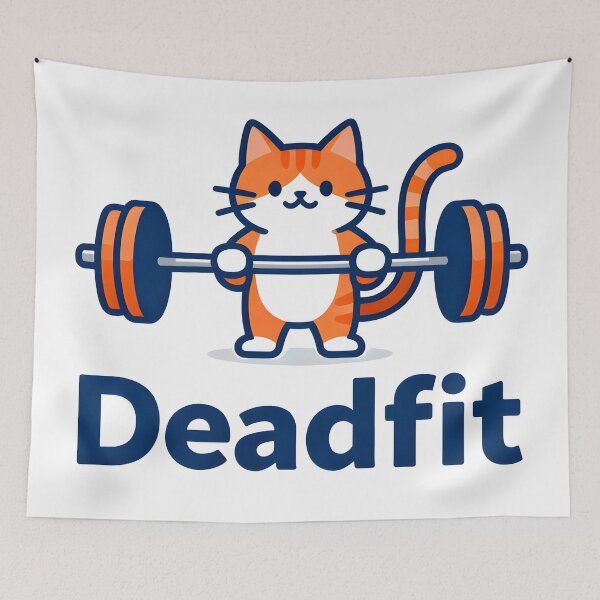 Item preview, cat weightlifting deadfit designed and sold by Uglyandcute.