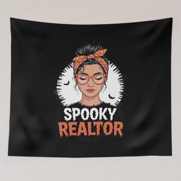 Item preview, Spooky Real Estate Agent Halloween Messy Bun Realtor designed and sold by FadeOfThrone.