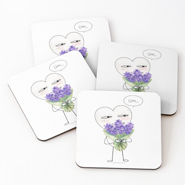 Item preview, Shy Heart with Purple Flowers – Quiet Valentine Illustration designed and sold by EmmaGreen25.