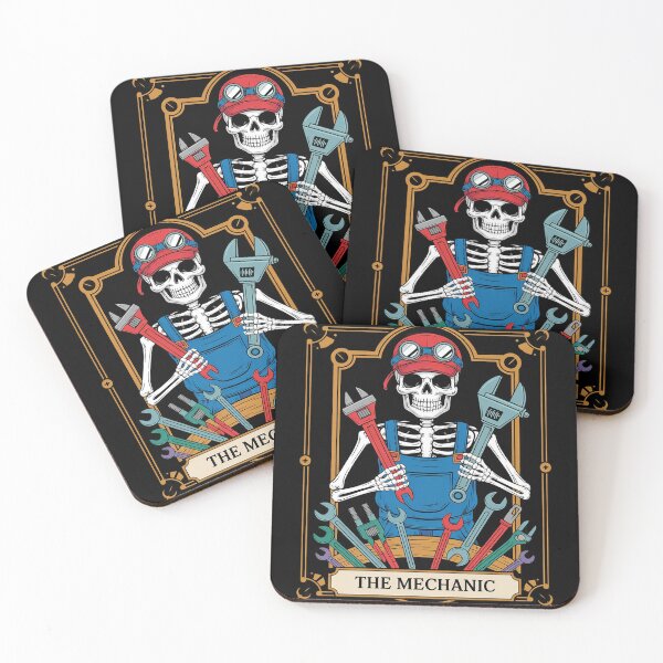 Item preview, The Mechanic Tarot Card Dad Husband Skeleton Mechanic designed and sold by FadeOfThrone.