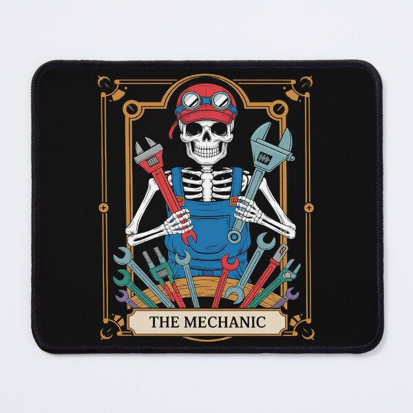 Item preview, The Mechanic Tarot Card Dad Husband Skeleton Mechanic designed and sold by FadeOfThrone.