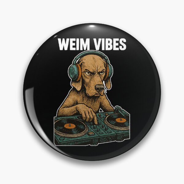 Item preview, Weimaraner DJ: Retro Music Design – Weimar Vibes designed and sold by Pineapple-Tree.