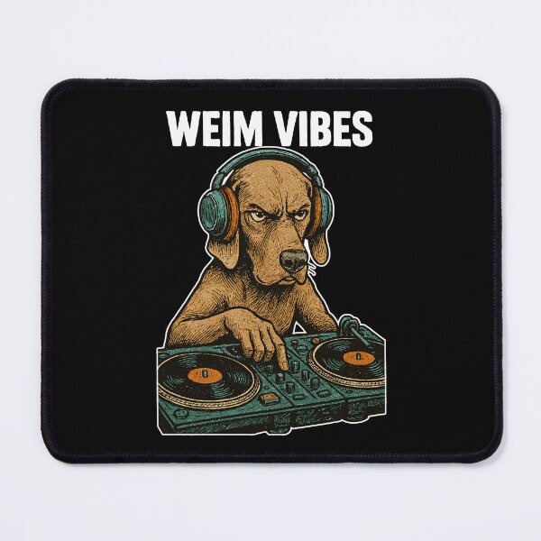 Item preview, Weimaraner DJ: Retro Music Design – Weimar Vibes designed and sold by Pineapple-Tree.