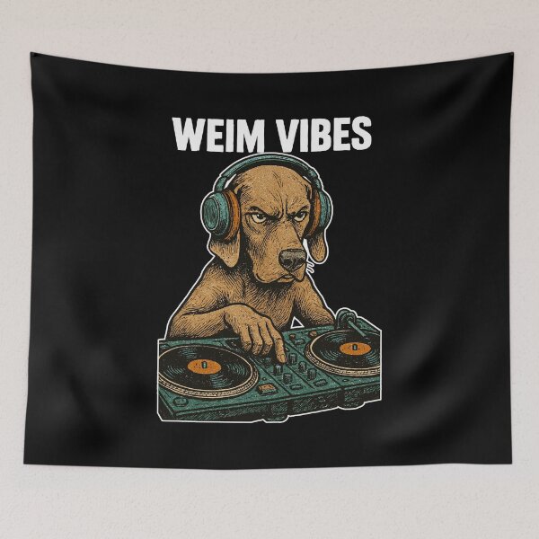 Item preview, Weimaraner DJ: Retro Music Design – Weimar Vibes designed and sold by Pineapple-Tree.