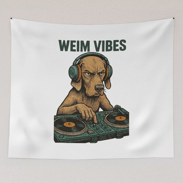 Item preview, Weimaraner DJ: Retro Music Design – Weimar Vibes designed and sold by Pineapple-Tree.