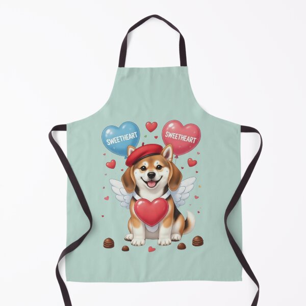 Item preview, Cute Beagle Puppy Valentine's Day Angel | Sweetheart Balloons & Red Beret designed and sold by E-SarnEdge.