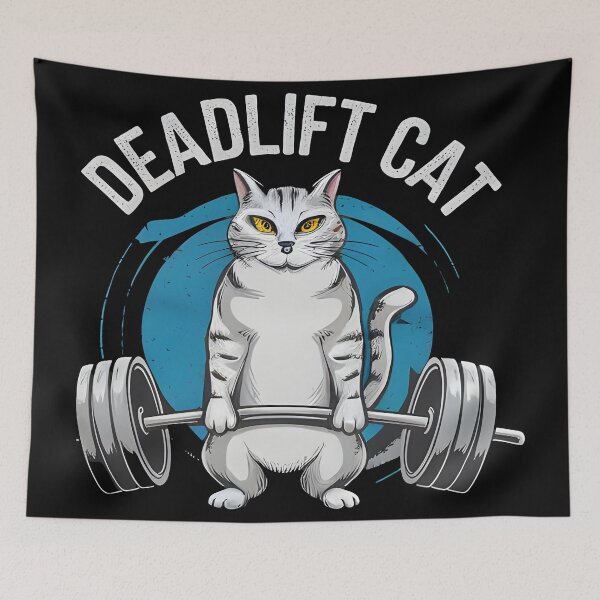 Item preview, cat weightlifting deadfit designed and sold by Uglyandcute.