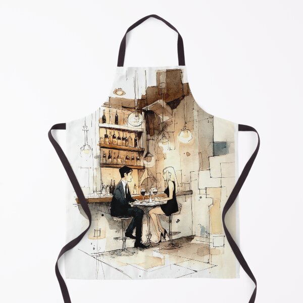Item preview, Intimate Bar Date - Couple at Counter Vintage Illustration Art designed and sold by Banal25.