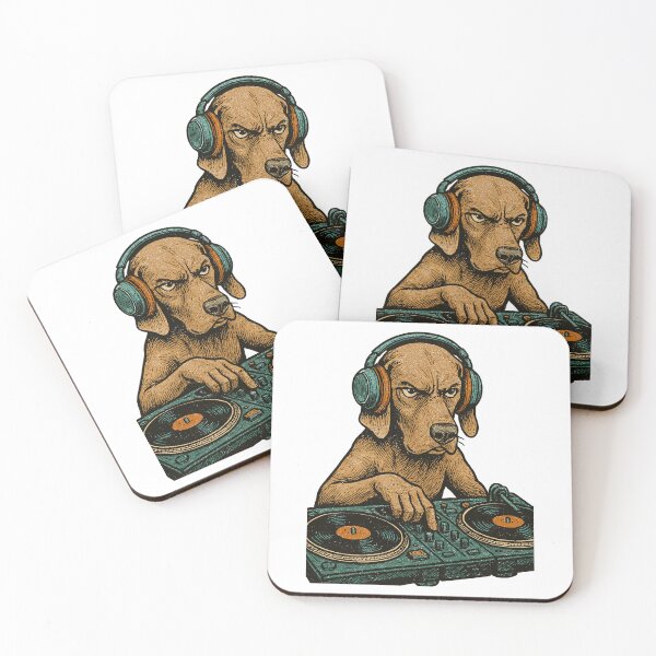 Item preview, Weimaraner DJ Retro – Dog with headphones designed and sold by Pineapple-Tree.