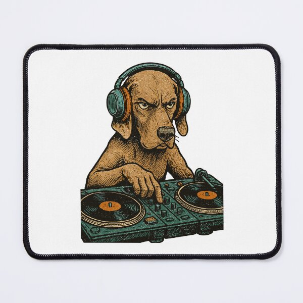 Item preview, Weimaraner DJ Retro – Dog with headphones designed and sold by Pineapple-Tree.