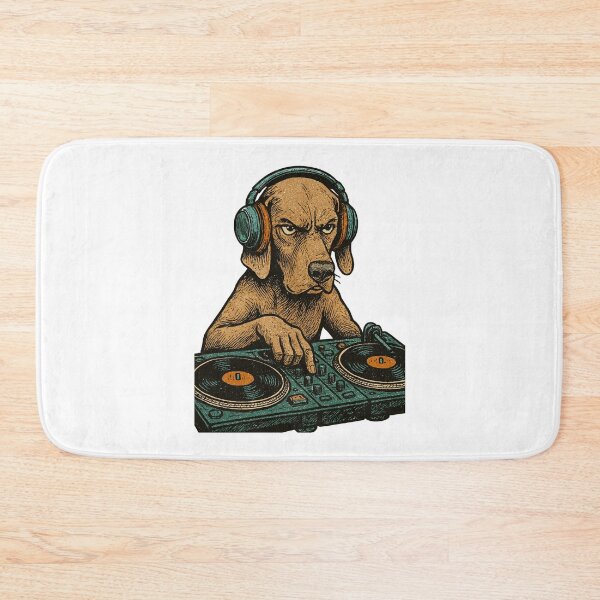 Item preview, Weimaraner DJ Retro – Dog with headphones designed and sold by Pineapple-Tree.