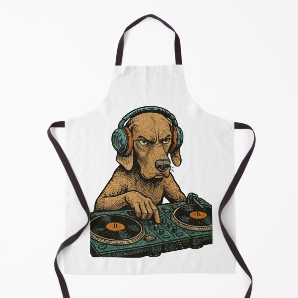 Item preview, Weimaraner DJ Retro – Dog with headphones designed and sold by Pineapple-Tree.
