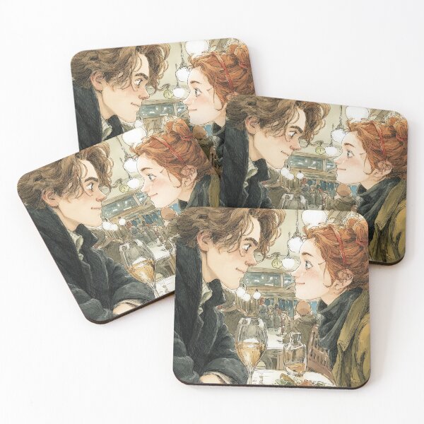 Item preview, Romantic Dinner Date - Couple Restaurant Illustration Art designed and sold by Banal25.