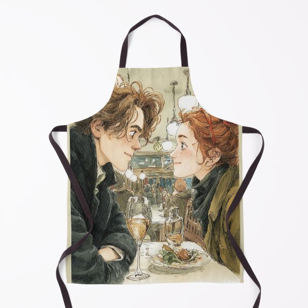 Item preview, Romantic Dinner Date - Couple Restaurant Illustration Art designed and sold by Banal25.