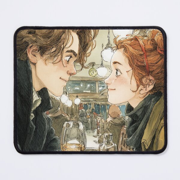 Item preview, Romantic Dinner Date - Couple Restaurant Illustration Art designed and sold by Banal25.