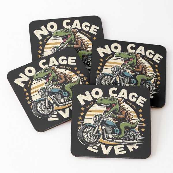 Item preview, Retro Vintage Dinosaur on Motorcycle - No Cage Ever Biker Art designed and sold by Zoo-Moo.