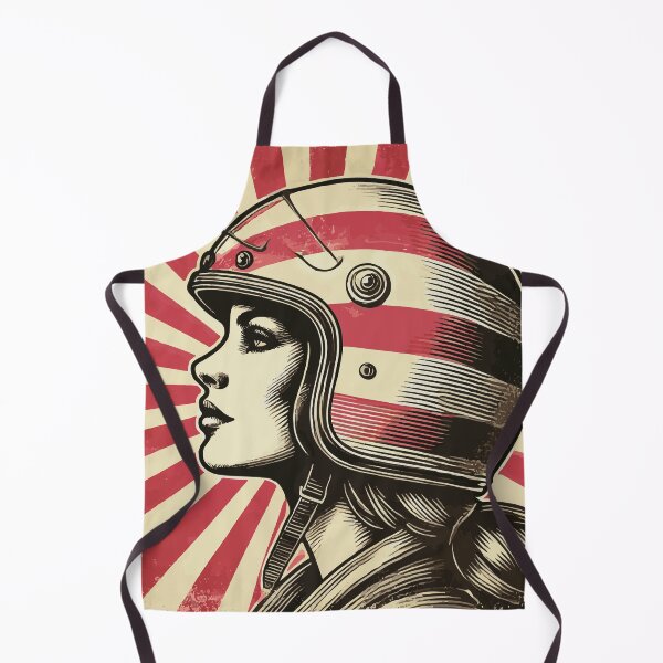 Item preview, Vintage Motorcycle Helmet Girl Retro Pop Art Illustration designed and sold by Glitterblix.