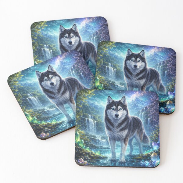 Item preview, Husky — Geometric Howl in Emerald Night designed and sold by GeoWild Designs.