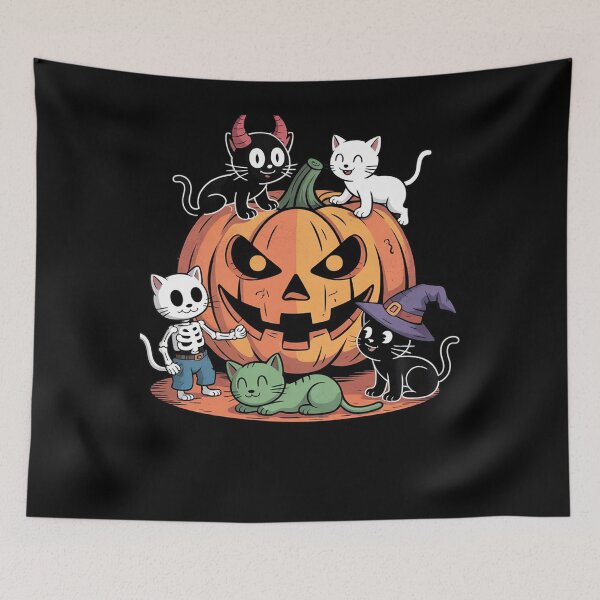 Item preview, Vampire Ghost Zombie Witch Cats In Pumpkin Cute Halloween designed and sold by FadeOfThrone.