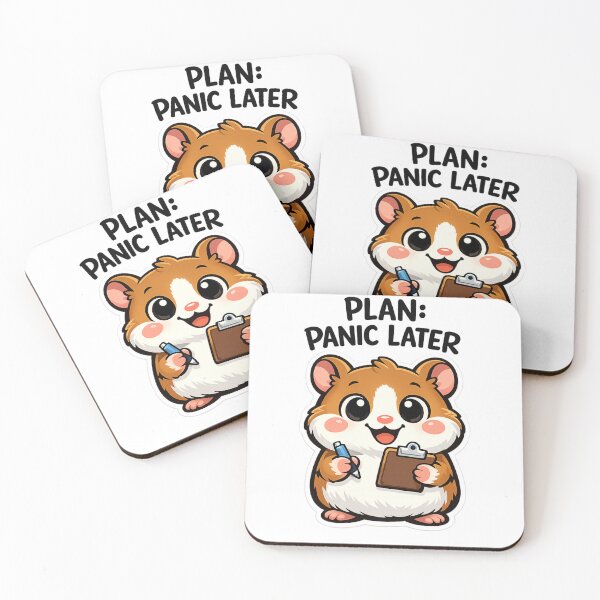 Item preview, Plan Panic Later Cute Hamster With Clipboard Cartoon designed and sold by LongIslandDesgn.