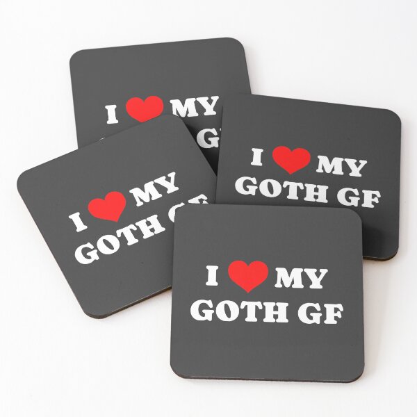 Item preview, love my Goth GF - White text on black designed and sold by cjpdee.