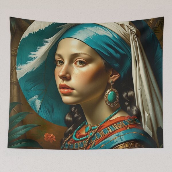 Item preview, The Girl With the Sky Halo | Mythpunk Portrait | Alt Hist Art History designed and sold by TheOuroborean.