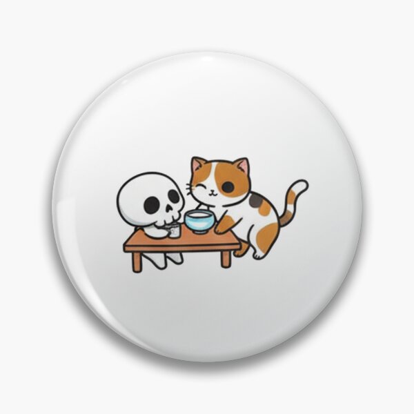 Aperçu de l'œuvre crâne kawaii et chat mangeant créée et vendue par likekillersx.