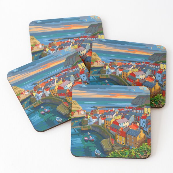 Item preview, Staithes & Cowbar: Coastal Colors Pop Art designed and sold by VistaPainterArt.