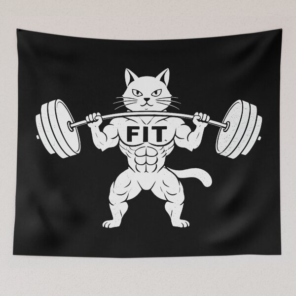 Item preview, cat weightlifting deadfit designed and sold by Uglyandcute.