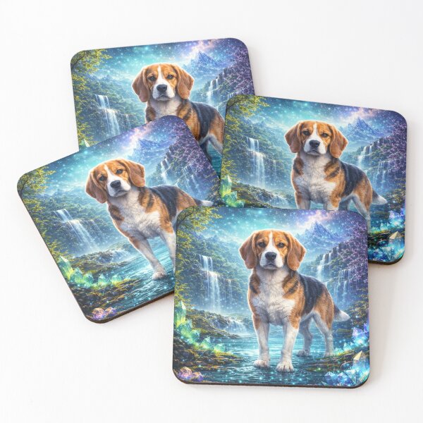 Item preview, Beagle — Faceted Howl in Emerald Night designed and sold by GeoWild Designs.