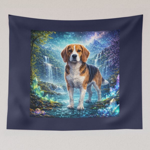 Item preview, Beagle — Faceted Howl in Emerald Night designed and sold by GeoWild Designs.