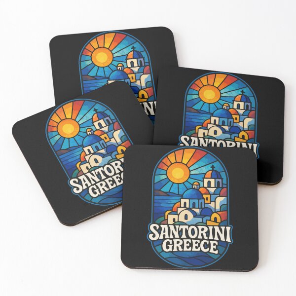 Item preview, Santorini Greece Stained Glass designed and sold by TomFrontierArt.
